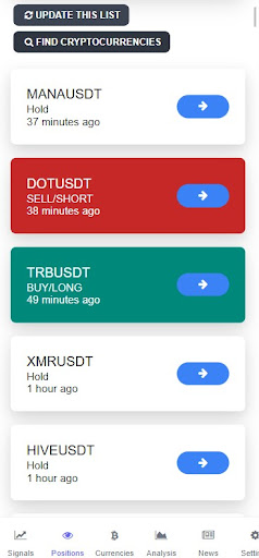 Crypto News - Buy Sell Signals Screen 3