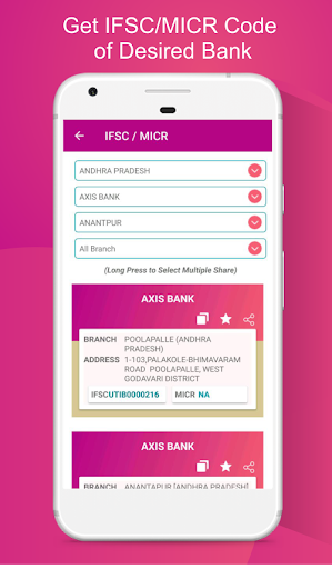 Android application IFSC Code - MICR & PIN Code screenshort
