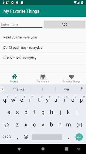 My Favorite Things Screen 2