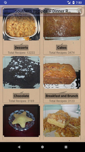 Android application Southern Recipes screenshort