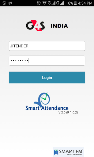 Android application G4S SmartFM Attendance screenshort