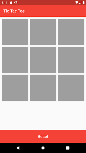 Android application tic tac toe screenshort