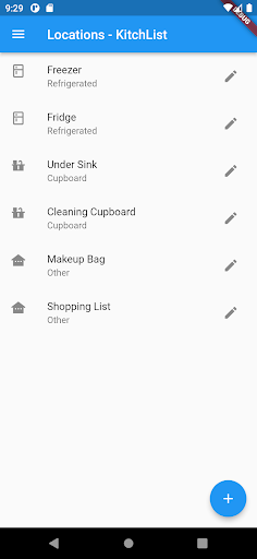Android application KitchList screenshort