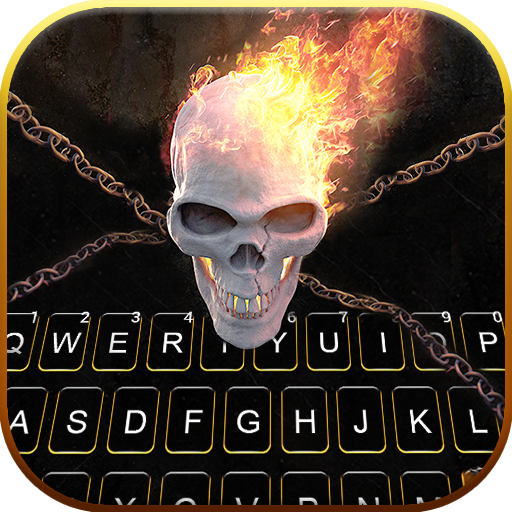 Skull Chain Fire Keyboard Back logo