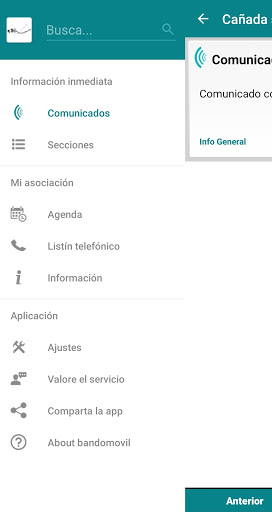 Android application Cañada se informa screenshort