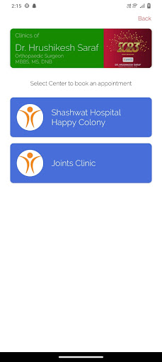 Dr Sarafs Joints Clinic Screen 3
