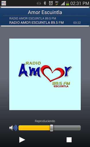 Android application Radio Amor 89.5 FM, Escuintla screenshort