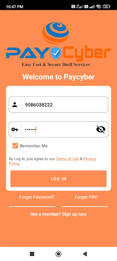 Android application PayCyber screenshort