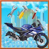 Motorcycle wash salon & repair icon