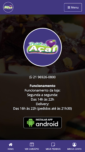 Android application Point do Açaí screenshort