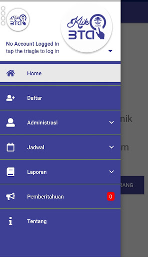 Android application mobile klikbta screenshort