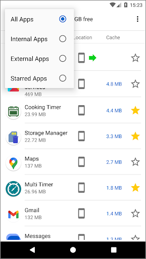 Storage Manager: app space Screen 2