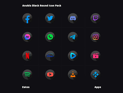 Anubis Black - Round Icon Pack 1.4 APK + Мод (Unlimited money) за Android