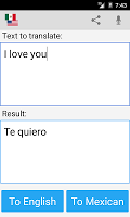 screenshot of Mexican English Translator