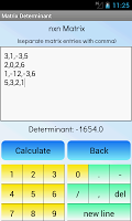 screenshot of Matrix Determinant Calculator