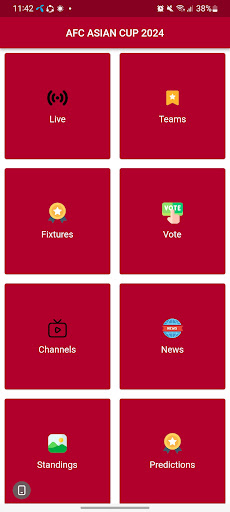 Android application Asian Cup football screenshort