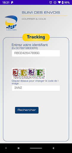 Tracking app - Algérie Poste Screen 2