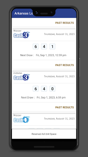 Arkansas (AR) Lottery Results Screen 3