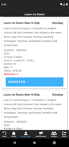 Islander Aquatics Swim School Screen 3