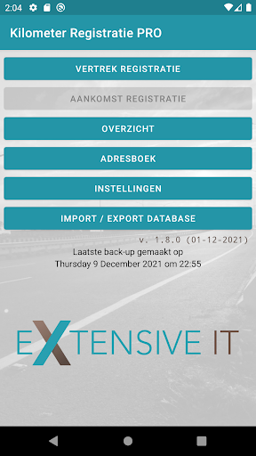 Android application Kilometer Registratie PRO screenshort
