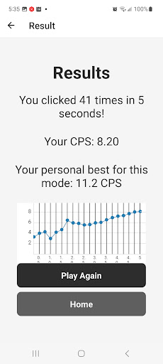 CPS Test Pro- Click Speed Test Screen 2