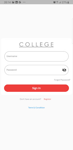 Android application college screenshort
