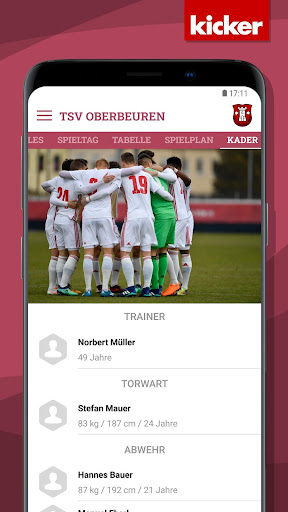 Android application TSV Oberbeuren screenshort