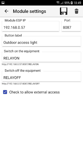 REMOTE ESP8266 Screen 2