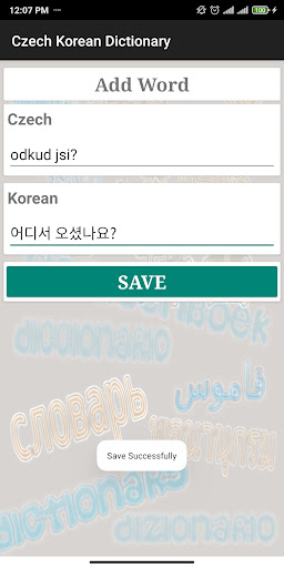 Czech Korean Dictionary Screen 3
