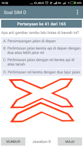 Android application Soal Latihan SIM D screenshort