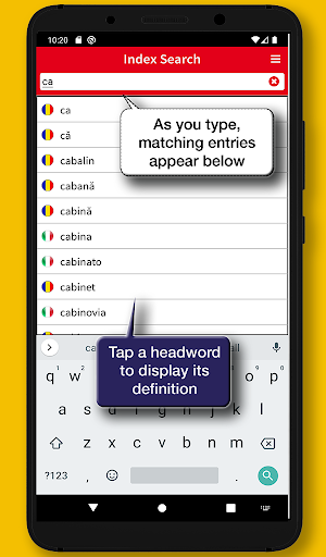 Android application Romanian-Italian Dictionary screenshort