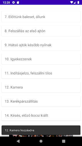 Android application BKK Tárolt hangok screenshort