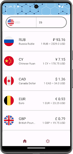 Android application CurrencyConvertPro screenshort