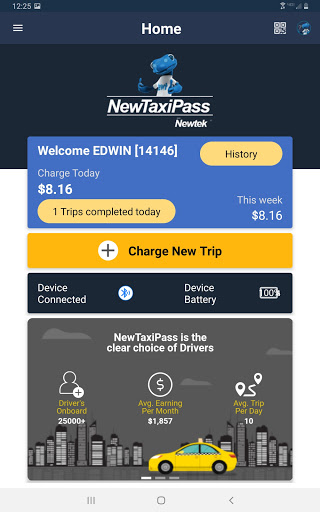 Android application NewTaxiPass EMV screenshort