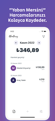 Android application Yaban Mersini | Gider Takip screenshort