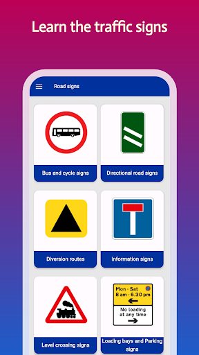 Android application RoadSignLearn screenshort