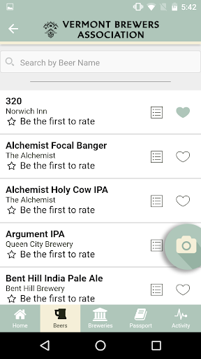 Android application Vermont Brewery Challenge screenshort