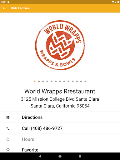Screenshot of Kids Eat Free