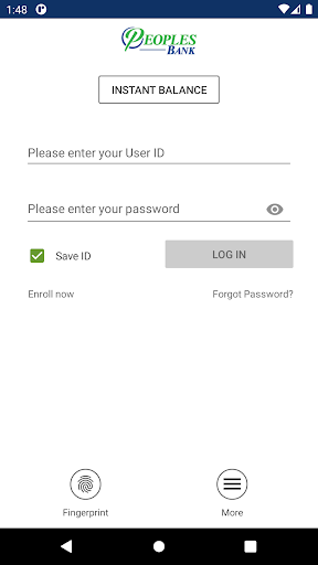 MyPeoplesBank Personal Screen 2