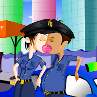 Police couple First love kiss - kissing Game