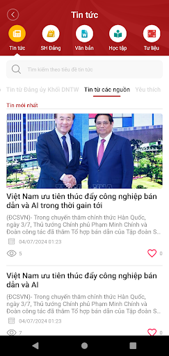Nền tảng Sổ tay Đảng viên Screen 3