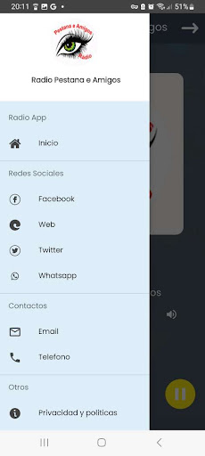 Android application Radio Pestana e Amigos screenshort