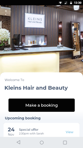 Android application Kleins Hair and Beauty screenshort