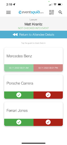 Eventsquid QR Check-In App Screen 2