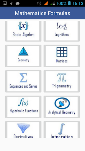Mathematics Formulas Screen 2