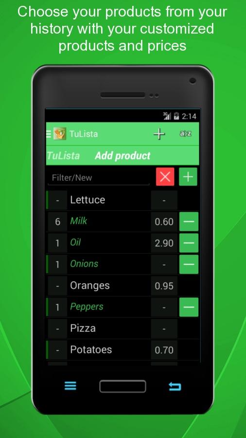 Android application Shopping List - TuListaPro screenshort