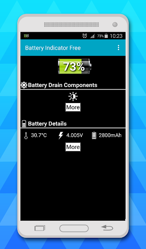 Android application battery indicator screenshort