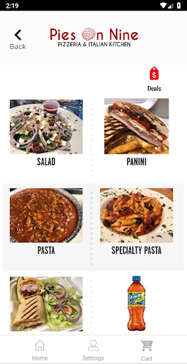 Screenshot of Pies on Nine