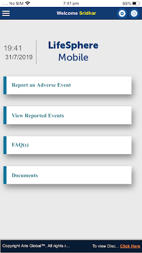 LifeSphere Reporter Screen 2