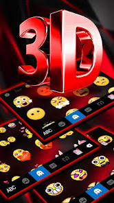 Captura de Pantalla 4 Red Black 3D Teclado android